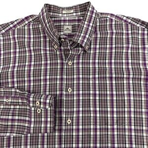 Peter Millar Shirt‎ Mens 2XL Purple Plaid Long Sleeve Button Down Cotton Casual
